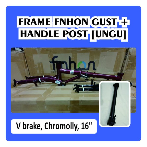 Frame fork FNHON Gust Agate Red Ungu Purple Merah Marun V brake Handle Post HP vbrake Sepeda