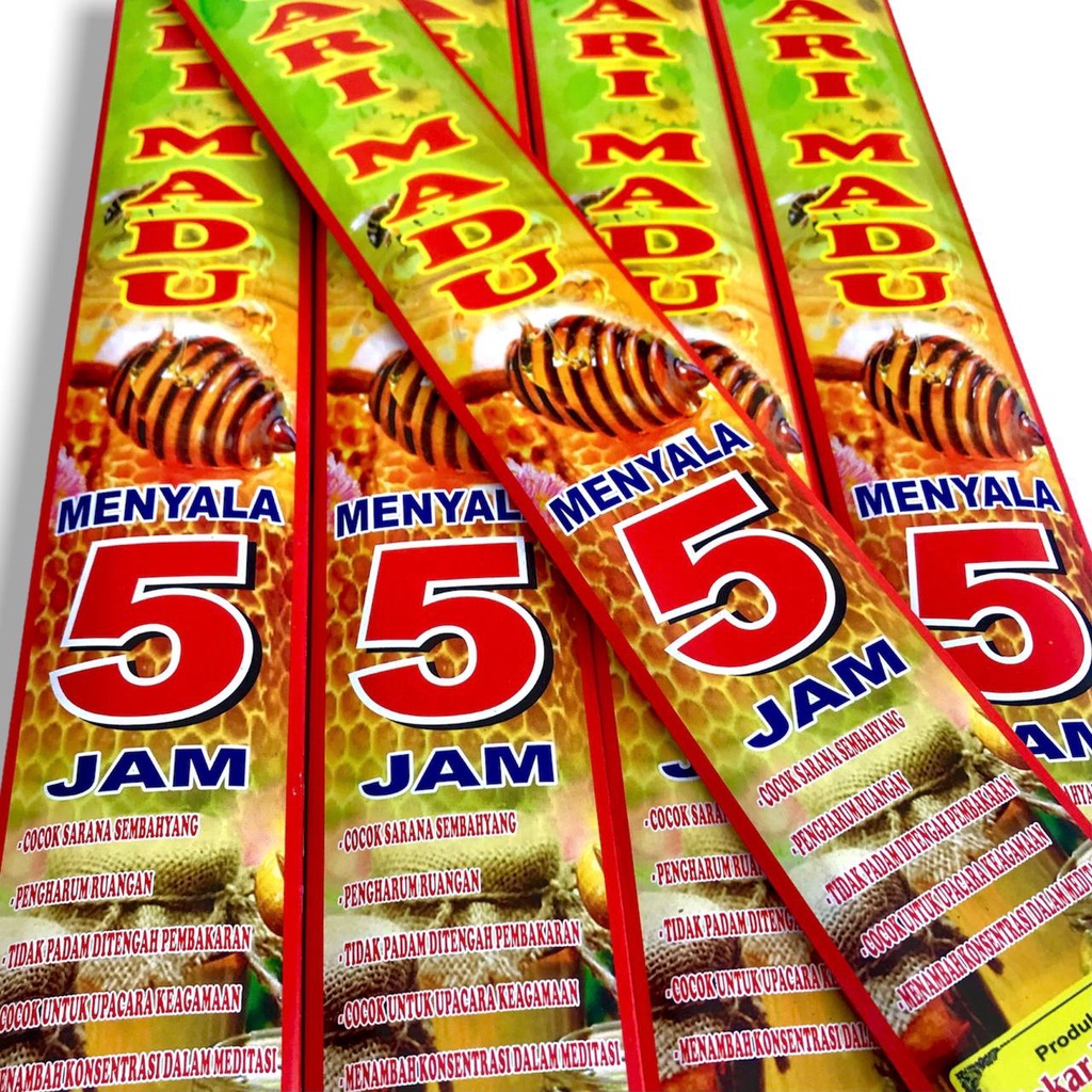 Dupa Hio Jumbo 5 jam Sari Madu Panjang 40 cm Abu Dingin isi 5 Stick Produksi Sekar Wangi