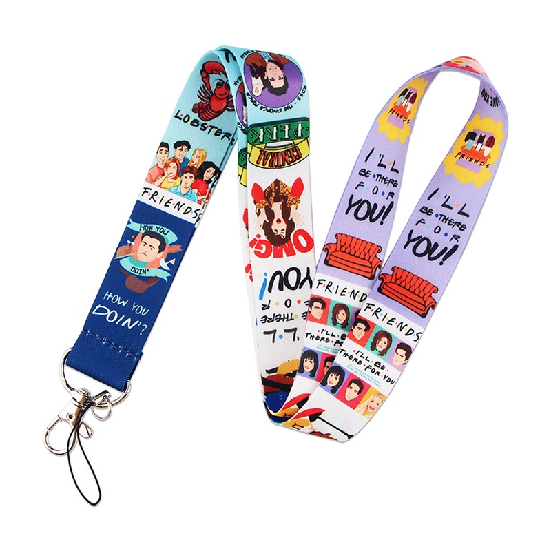 &lt; E2id &amp; &gt; Tali Lanyard Motif Serial Tv Friends Holder Kartu ID / Handphone