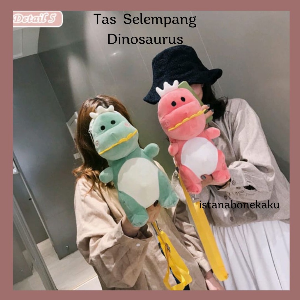 TAS DINOSAURUS Boneka SELEMPANG Kartun BAHAN PLUSH Yelvo Halus Bag TAS DINO Jepang Korea Lucu Imut Gemoy Banget