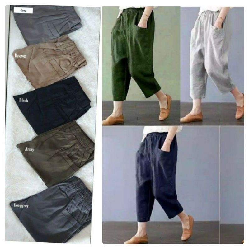 cocha pants/celana kulot kekinian wanita/ukuran XL-XXL-XXXL-4L celana catton tuwill strid