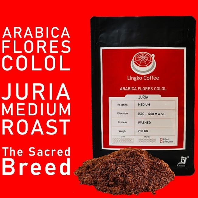 

KOPI ARABIKA ARABICA JURIA FLORES MANGGARAI COLOL MEDIUM 200GR BUBUK