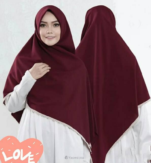 HIJAB JILBAB INSTAN SEGIEMPAT RENDA CANTIK