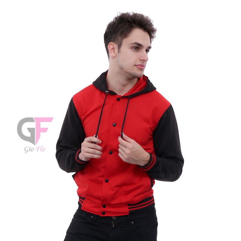 GIOFLO Jackets Baseball Men's Outerwear Merah / JAK 2172