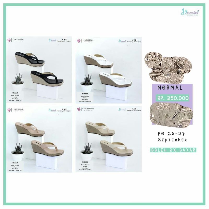 Wedges Mirela Prospero x Hasnaliya bayar 2x, Harga Diskon
