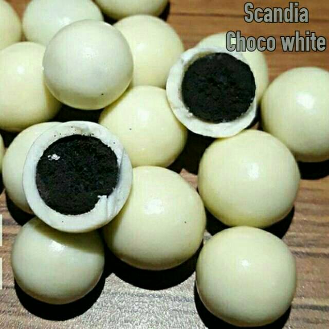 

( 1 KG ) COKLAT SCANDIA CHOCO WHITE / POPCOOKIES coklat isi biskuit oreo cokelat kiloan murah