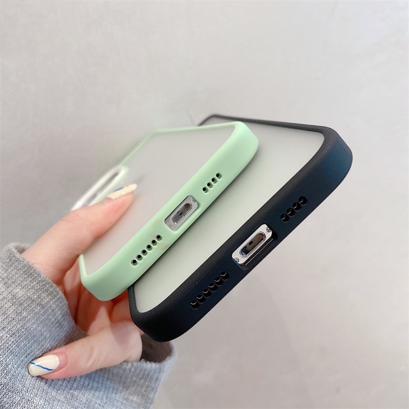 Case Pelindung Bahan Akrilik Matte Bening Untuk IPhone 12 13 Pro Max