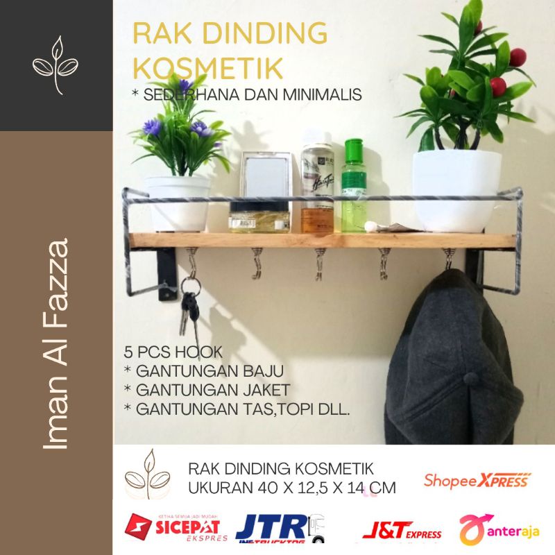 Rak dinding serbaguna Rak dapur minimalis Rak kosmetik gantung tempat penyimpanan makeup
