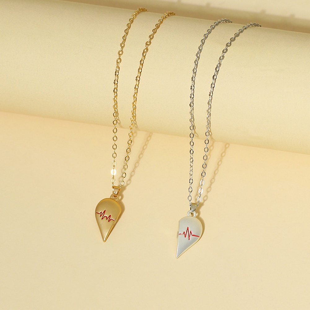 Kalung Liontin Puzzle Setengah Hati Untuk Pria Dan Wanita