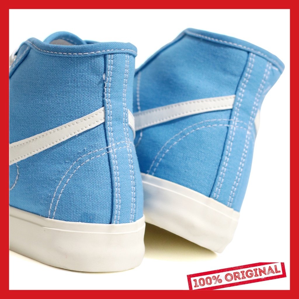 ORIGINAL - Sepatu Brand Lokal Kasual Pria Wanita No Brand Blue Sky Hi Not Sneakers Compass Gazelle Blue Sky