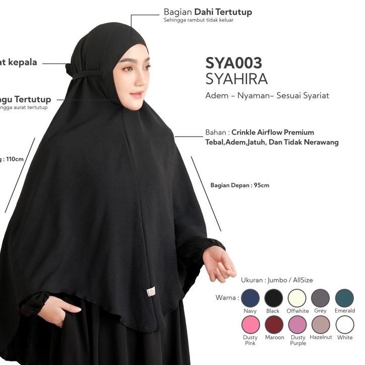 Special Price.. NIES OUTFIT - SYAHIRA Khimar instan Jilbab Hijab Kerudung Bergo Jumbo Ikat Kepala Cr