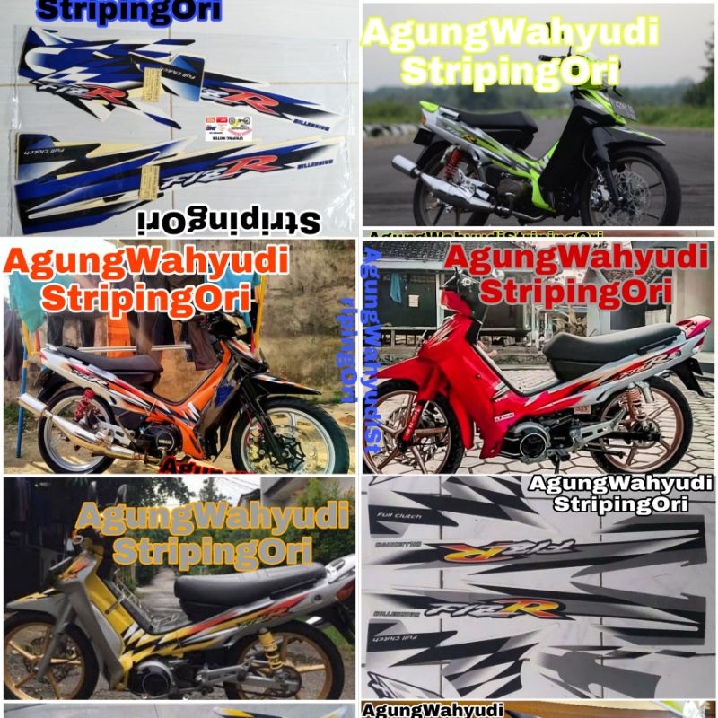 STIKER STRIPING LIS BODY MOTOR YAMAHA FIZR MILLENIUM MILENIUM ORANGE MERAH HIJAU BIRU KUNING SILVER 