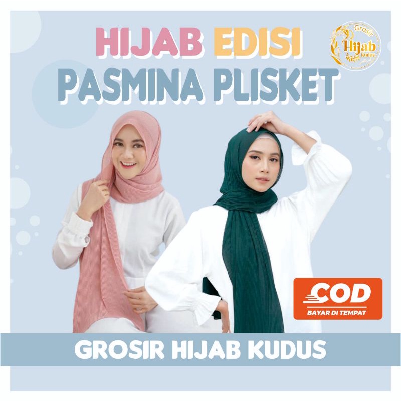 Hijab Pasmina Full Plisket / Kerudung Pasmina Full Plisket Baby Doll PREMIUM / Jilbab Pasmina Ceruty
