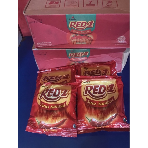 SAOS SAMBAL RED 1  Sachet ( 5 pack ) 1 pack = 24 sachet.