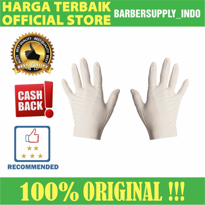 Sarung Tangan Hand Glove Barber Salon Pangkas Latex Karet Glove Latex - 1 Box