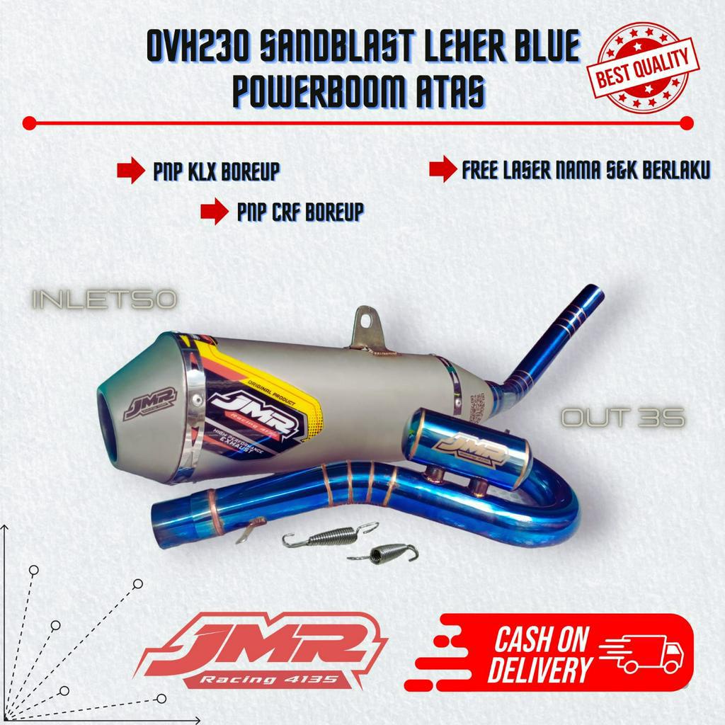KNALPOT JMR OVH230  KLX/DT/CRF150  CRF230/KLX230 BORE UP OUT32-35/IN50 SANDBLAST LEHER MEGABOOM STIA