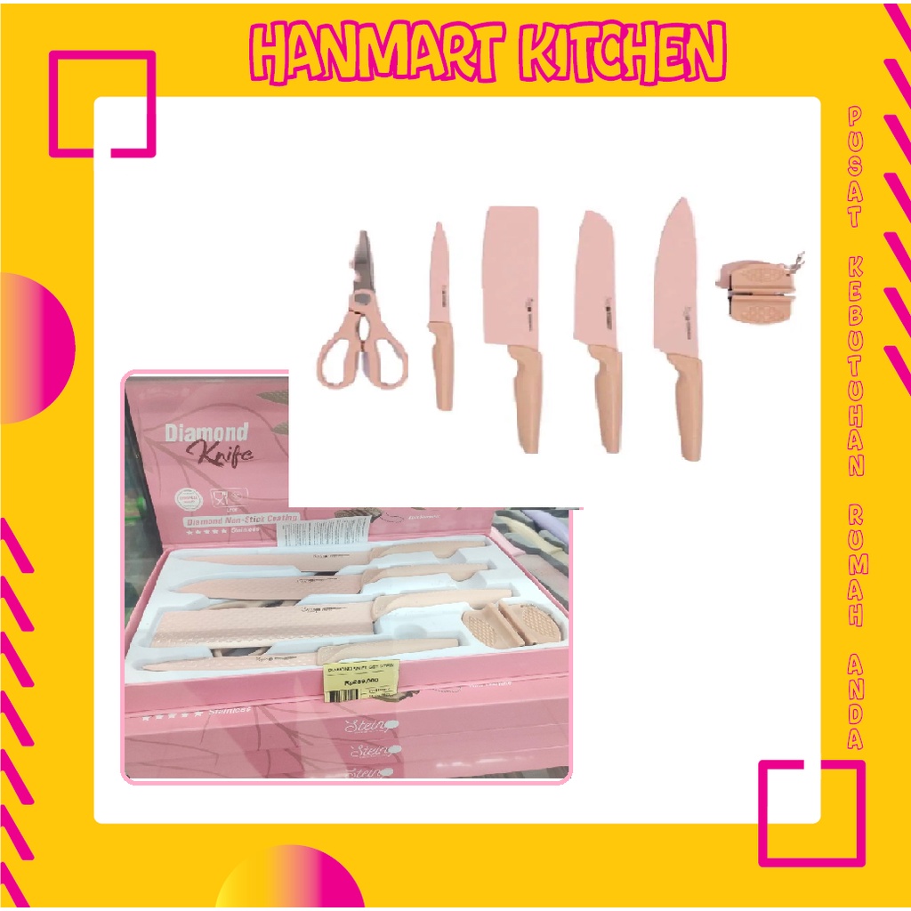 Pisau set steinless diamond knife murah