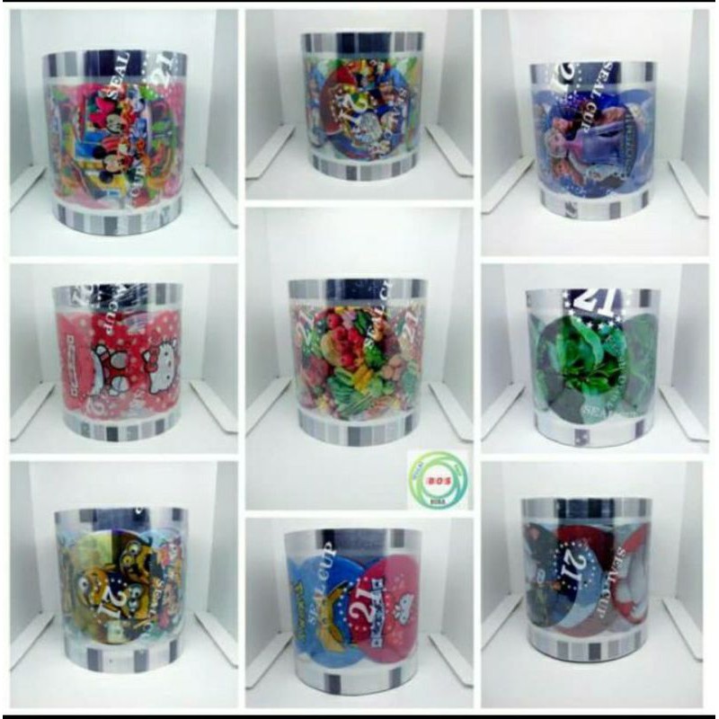 

Plastik Lid Seal Cup Kartun dan Buahan sealer 1000cup