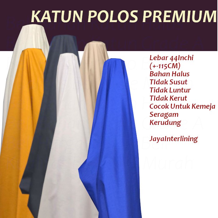 Kain Katun Polos Premium Meteran MURAH