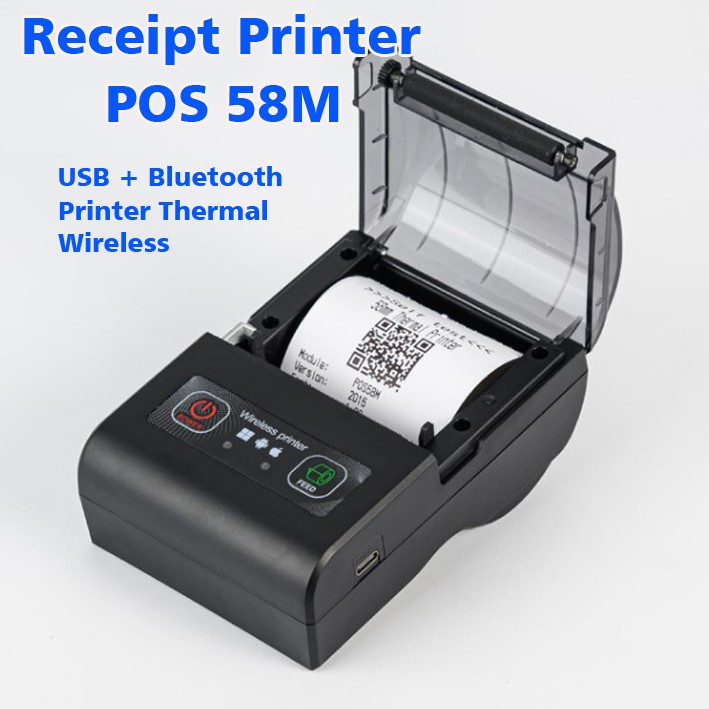 Mobile Mini Thermal Printer Bluetooth Struk Kasir POS 58M