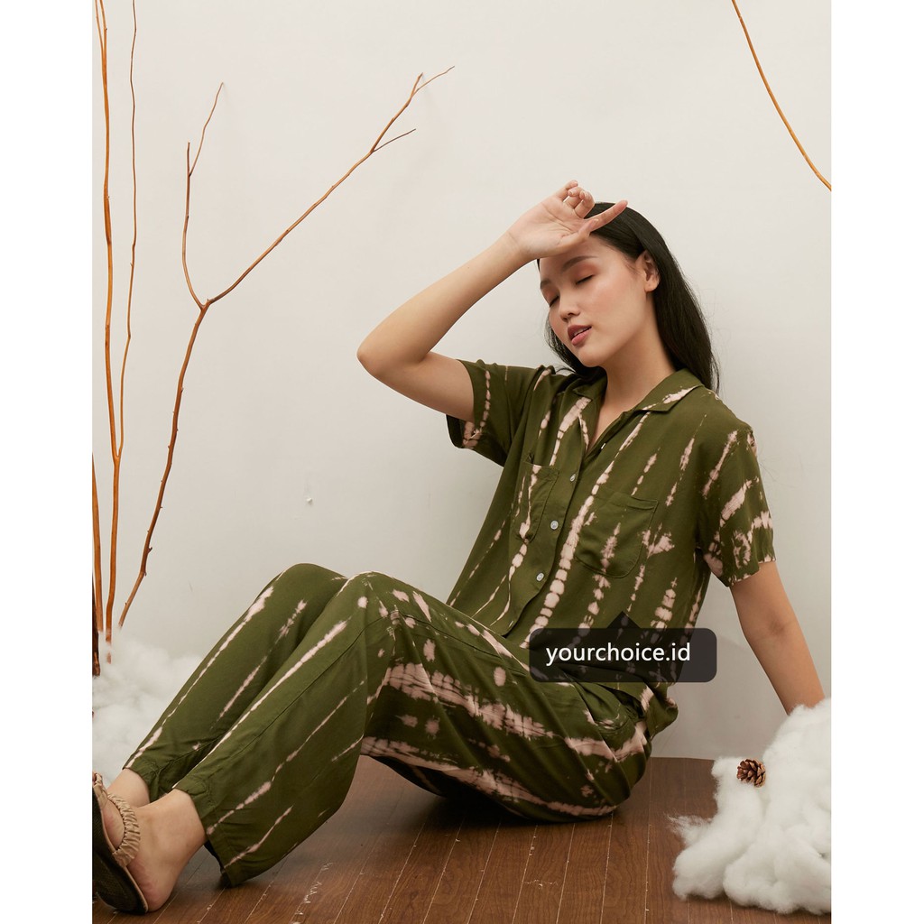 YOURCHOICE.ID Piyama Tie Dye Shibori / Set Piyama Tie Dye Lengan Pendek