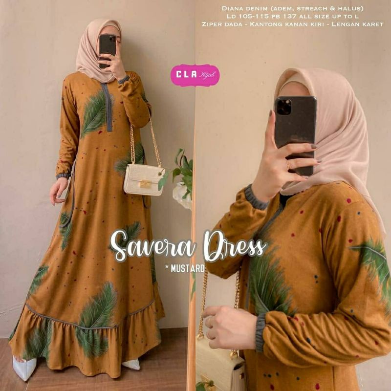 Savera Dress, GAMIS MUSLIM CANTIK ZIPPER BUSUI LD 105-116 BAHAN DIANA DENIM TERMURAH