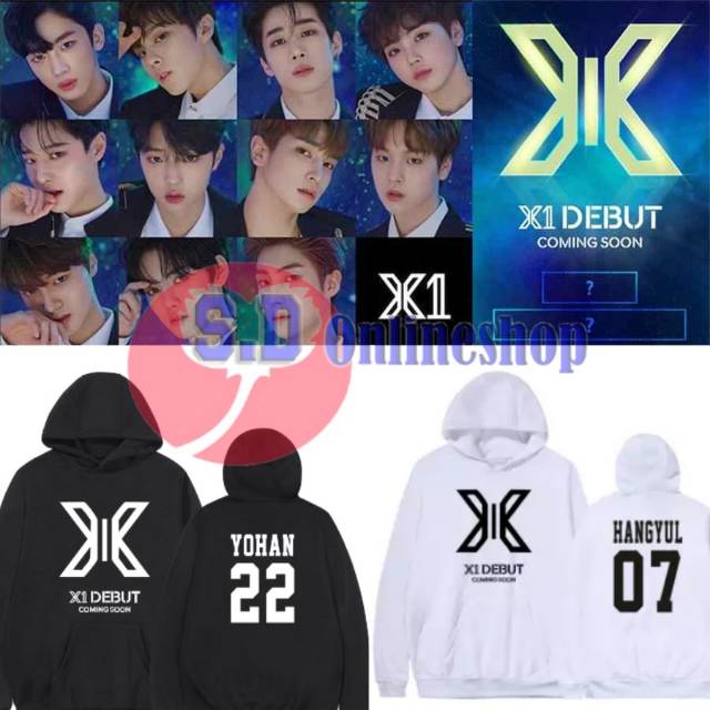 Jaket hoodie kpop X1  DEBUT COMINGSOON request nama member