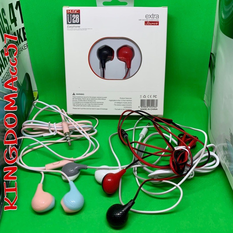 hansfree u28 headset u28 macaron headset stereo u28 macaron / handsfree extra bas