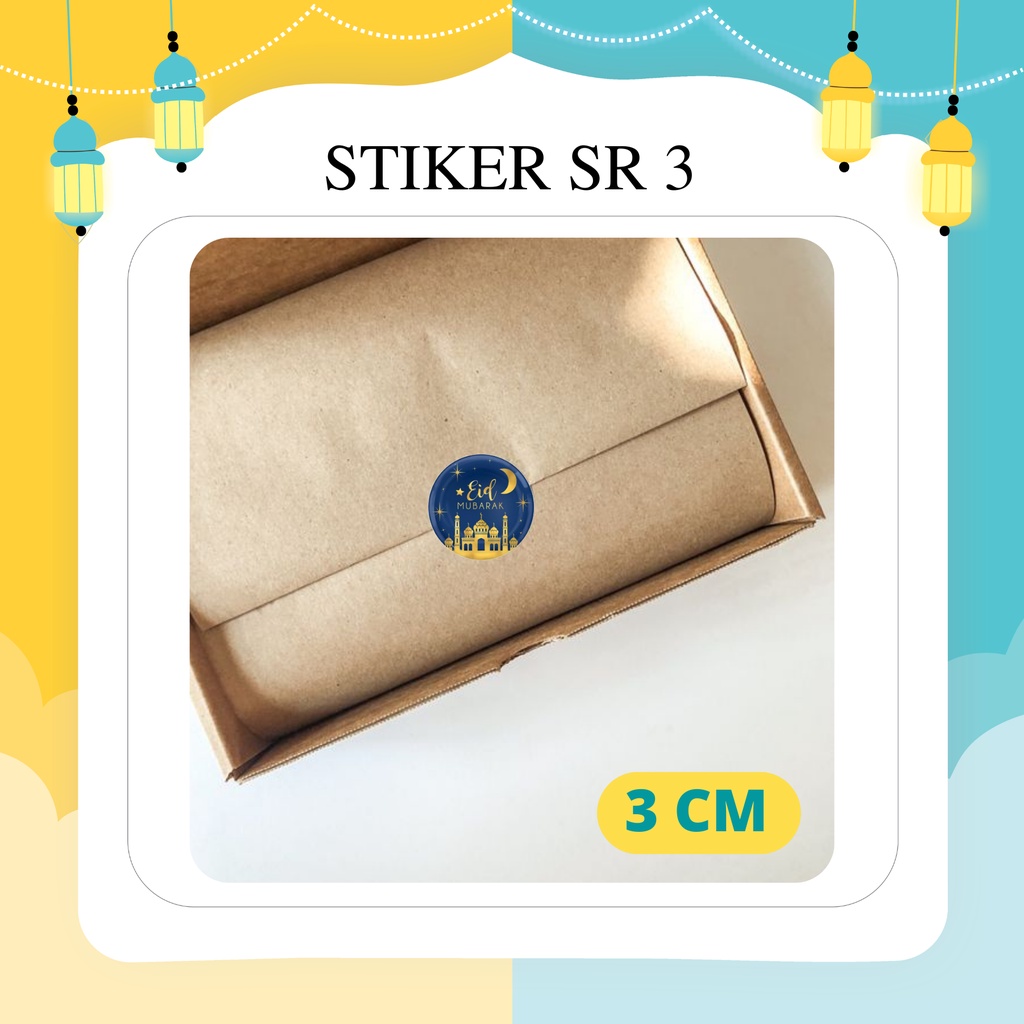 Stiker Bulat Ramadhan / Idul Fitri / Eid Mubarak isi 20pcs