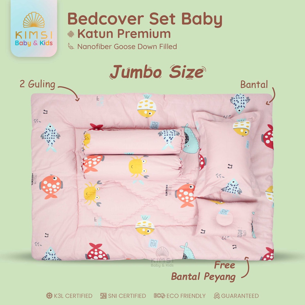 Bedcover Set Bayi Katun Premium Platinum Kimsi Bantal Guling Peang Murah -2