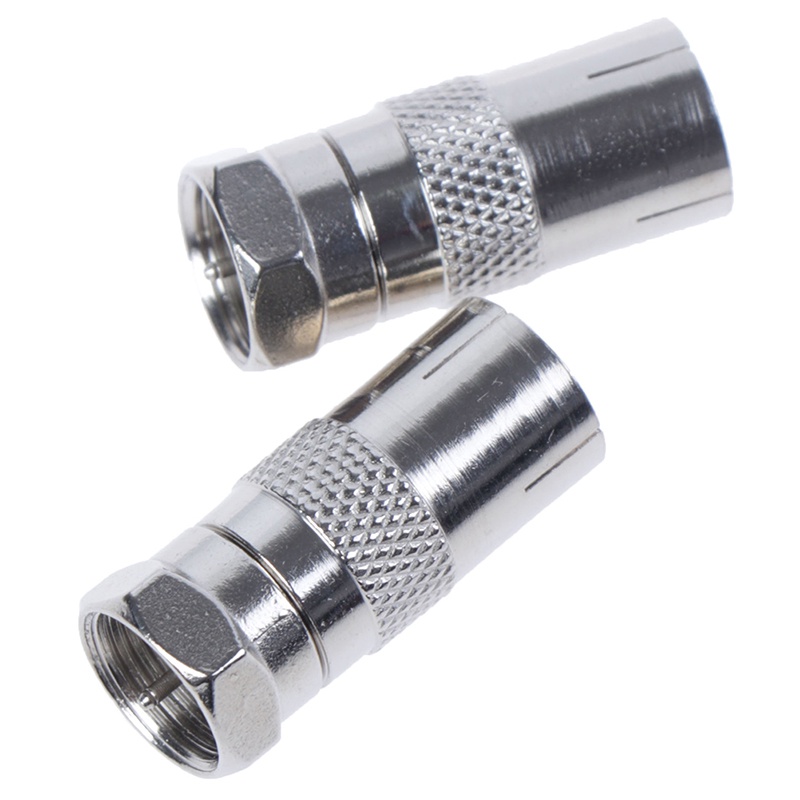 2pcs Adapter Konektor Socket Tipe F Male Ke RF Coax TV Aerial Female