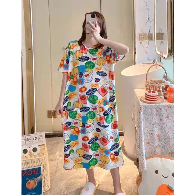 New Daster Jumbo Piyama Murah Import Piyama Import Wanita Daster Wanita Sleepwear Import free pouch-12