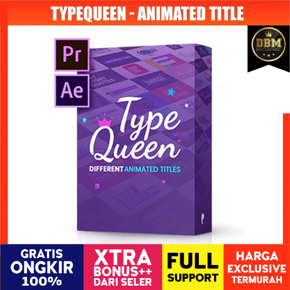 Motion Factory - TypeQueen - Animated Title - Premiere Pro &amp; After Effect (Extension)