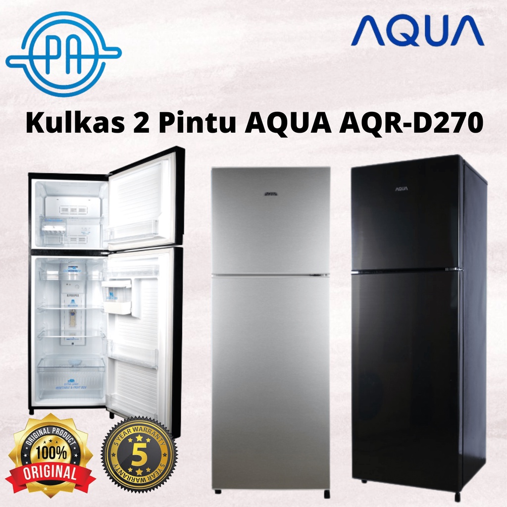 LEMARI ES AQUA AQRD 270 / KULKAS 2 PINTU AQUA AQRD270 SANYO