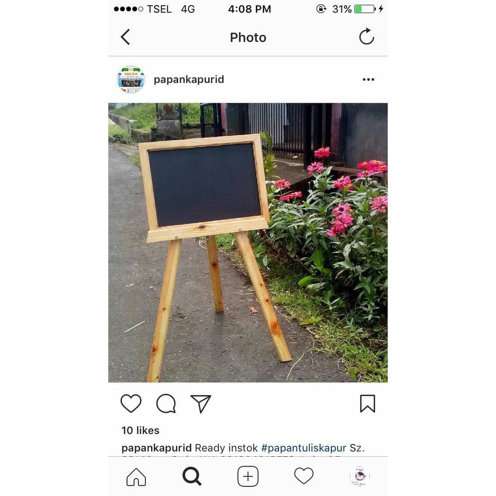

termurah Standing Papan Tulis Kapur 30x40cm Chalkboard Jati Belanda Blackboard