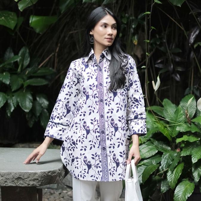 NONA RARA-Prime SITS T1326,Baju atasan kerja blouse batik wanita
