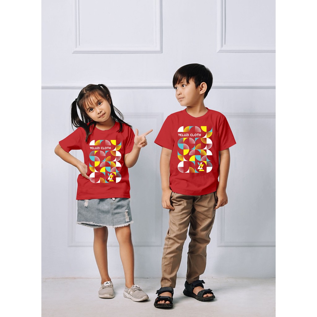 Kaos Baju anak distro oblong merah yeluzi