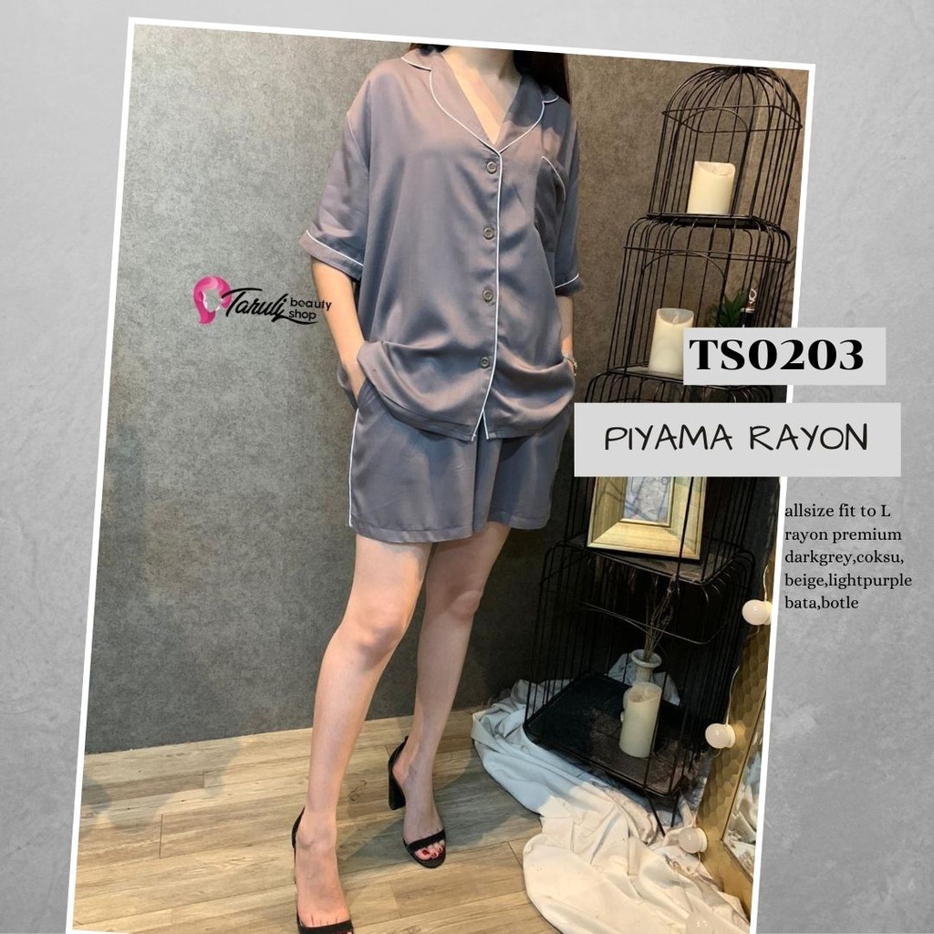 BAJU WANITA PREMIUM / SLEEPWEAR RAYON PREMIUM / BAJU TIDUR PIYAMA / BAHAN RAYON PREMIUM TS0203