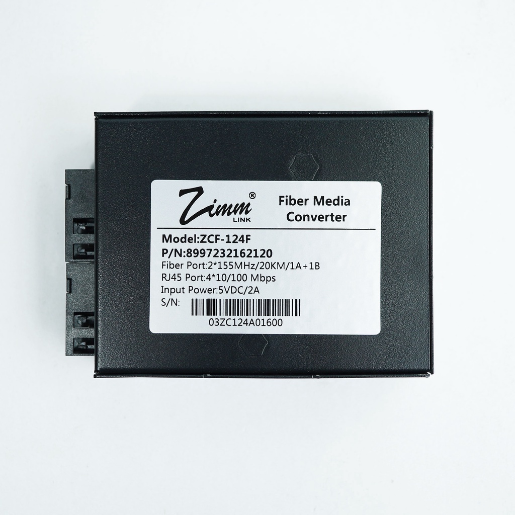 MEDIA CONVERTER ZIMMLINK ZIMM LINK ZCF-124F 2 FO TO 4LAN 100MBPS RESMI