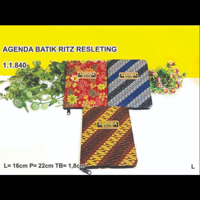 

Buku Agenda / Notebook / Diarybook batik ritz resleting