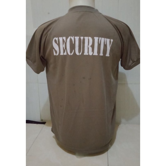 kaos security coklat