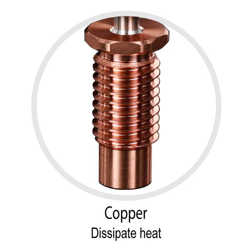 All-Metal Bi-Metal V6-TCrazy Heatbreak Titanium &amp; Copper 3D Printer Nozzle Bimetal Throat for 1.75mm V6 Hotend Heater