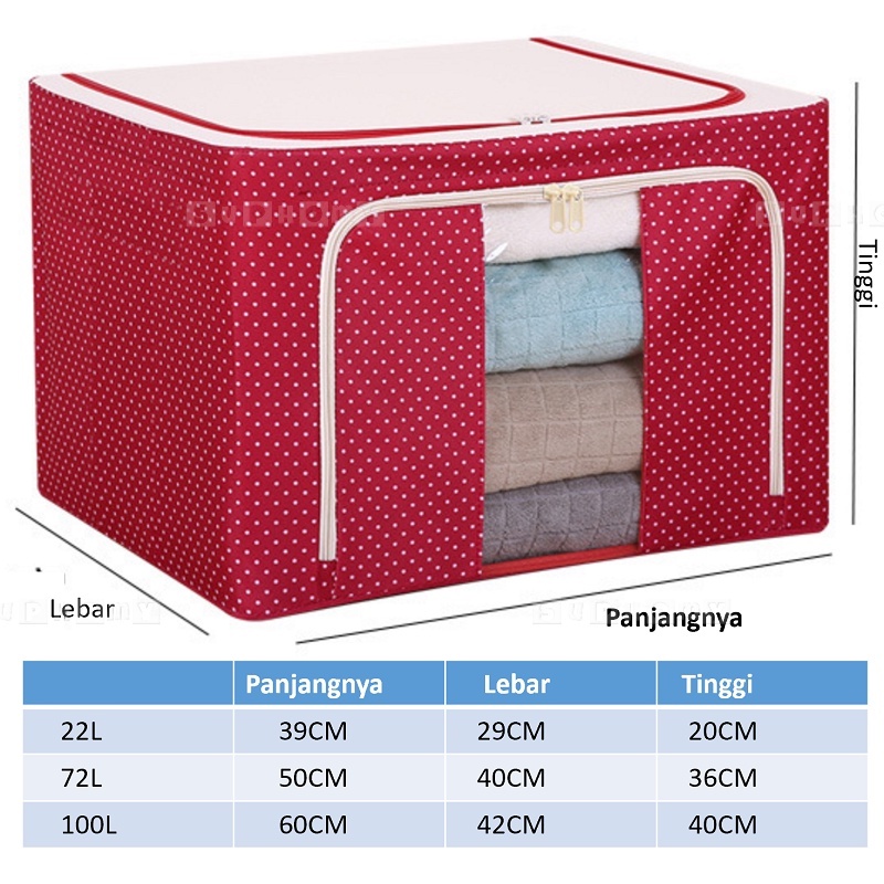 22L/72L/100L Tempat baju / tempat penyimpanan baju/ tempat baju lipat/tas baju/storage box 100 liter/Box lipat baju/box pakaian kotak penyimpanan/box serbaguna kotak penyimpanan