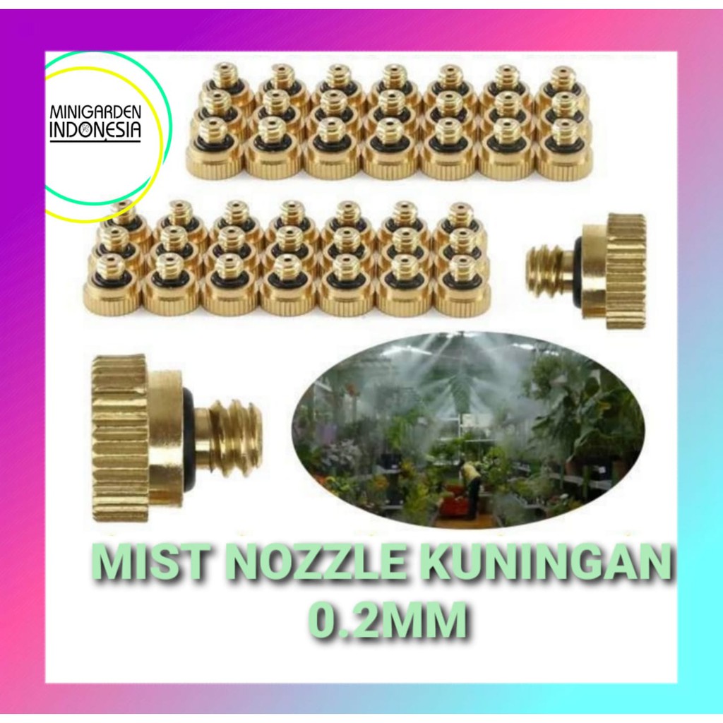 MIST NOZZLE KUNINGAN 0.2MM misting nozzle sprinkler air alat siram irigasi taman embun DRAT 3/16inch