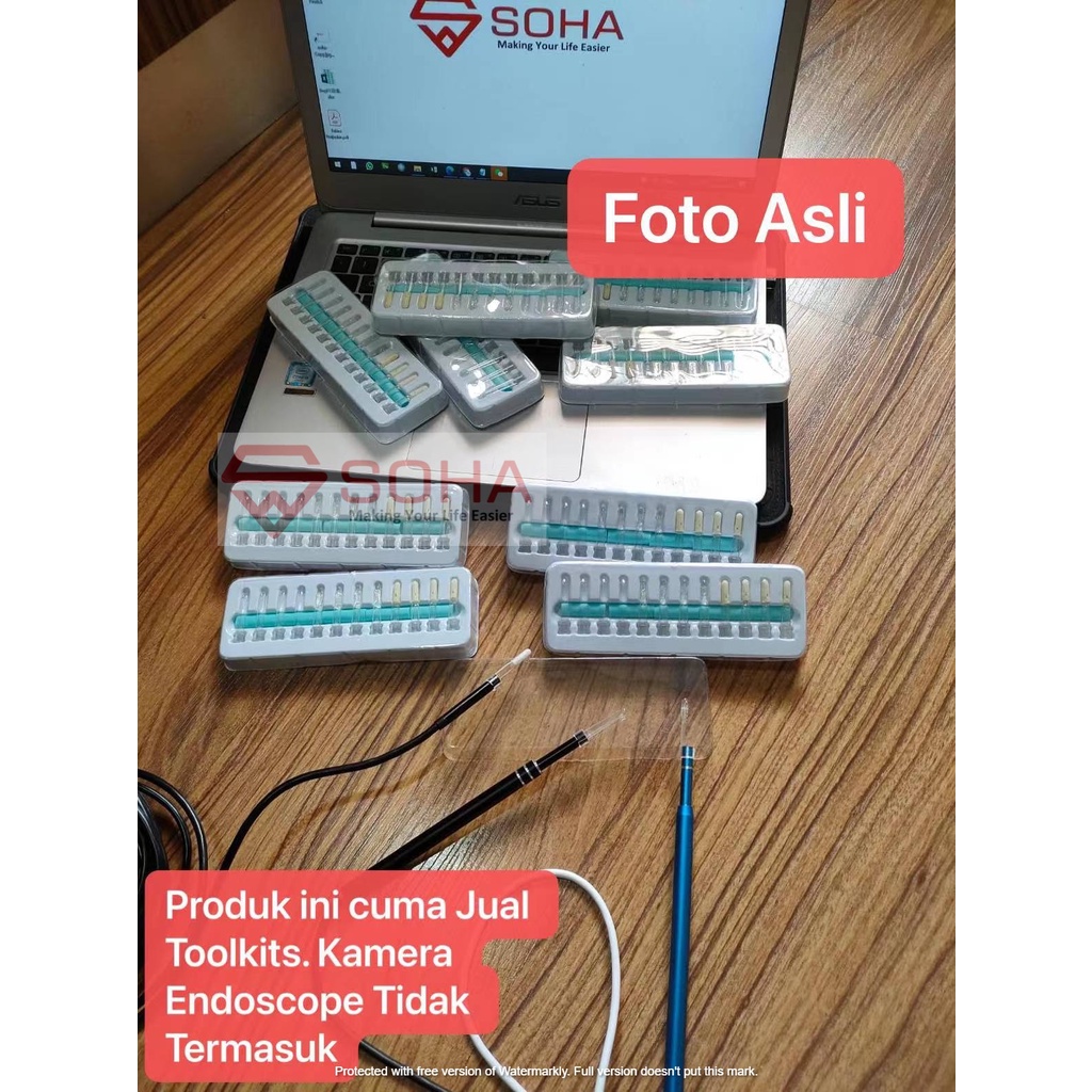 AS-02 ToolKit Lengkap Pembersih Telinga Ear Cleaning Hooks Ear Picks / Annulaire Ear Spoon For Cable Endoscope Camera