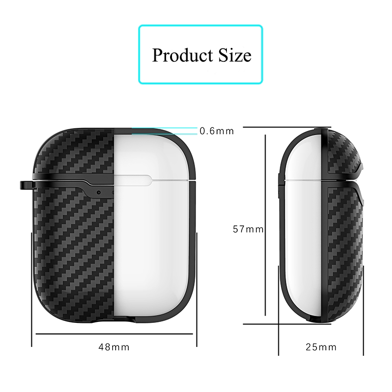 Skin For AirPods Case,Shockproof Protective Carbon Fiber Cover for AirPods Charging Case 2 &amp; 1