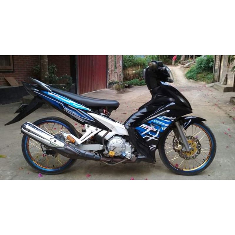 striping sticker variasi motor Jupiter MX new 135 exciter biru