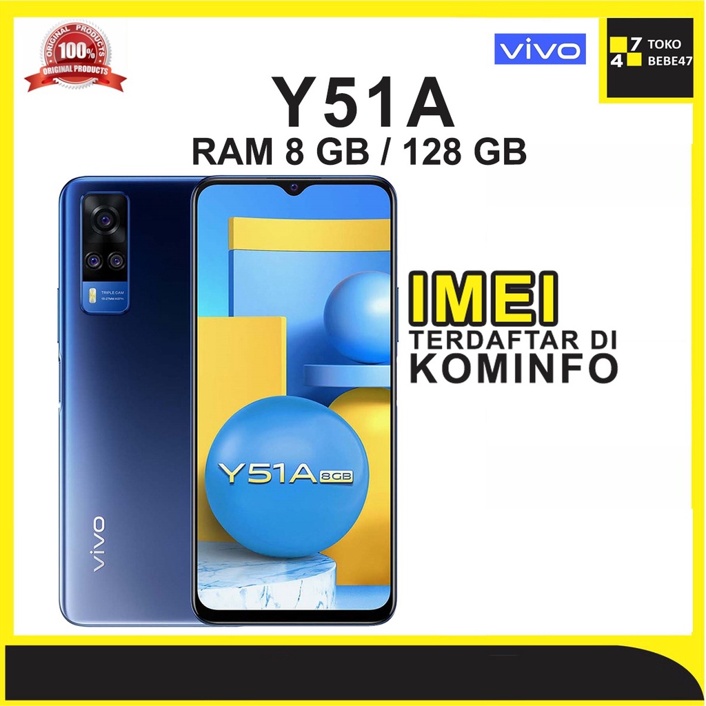 VIVI Y51A 8/128 GB TERBARU VIVO Y51 GARANSI REMSI