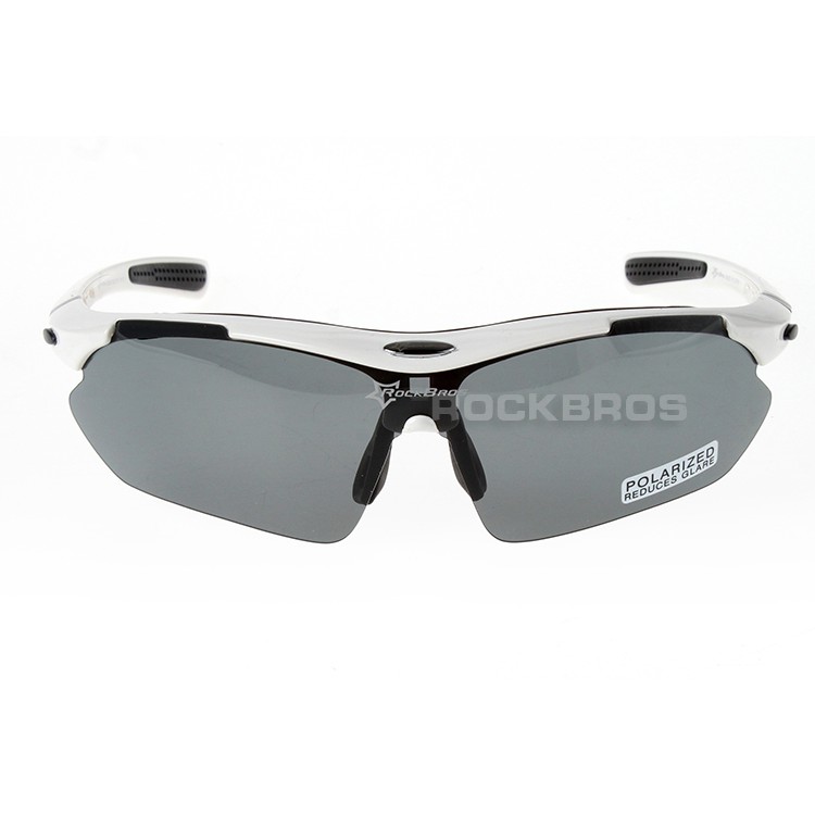 Kacamata Sepeda 5 lensa frame putih RockBros Polarized Untuk Gowes Anti UV gowes