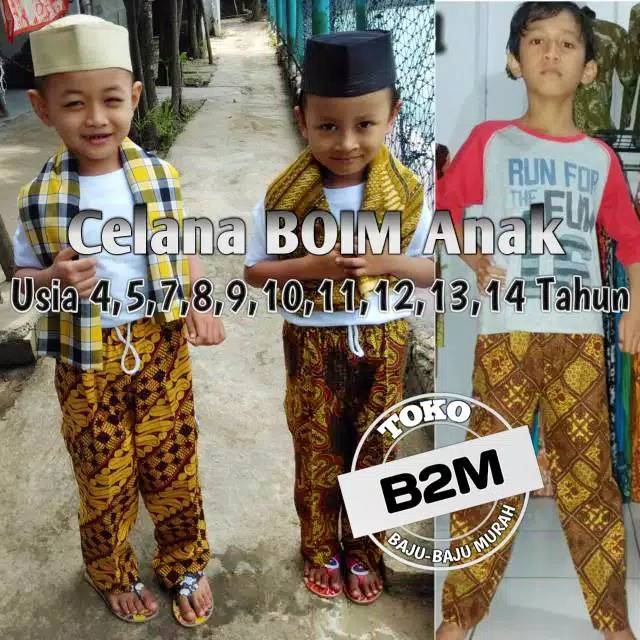 CELANA BOIM ANAK UNISEX CELANA BOIM PANJANG CELANA BATIK MURAH CELANA KATUN PANJANG CELANA BETAWI